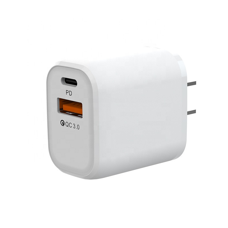 Dual ports US EU Plug PD 18W Adapter Super Fast charger